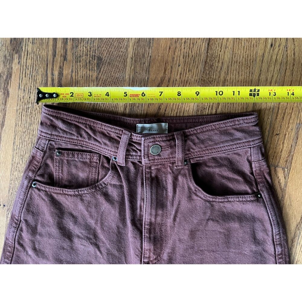 Sezane Brown Cotton Wide Leg Denim Jeans Pants Women's Size 34 - Picture 8 of 12